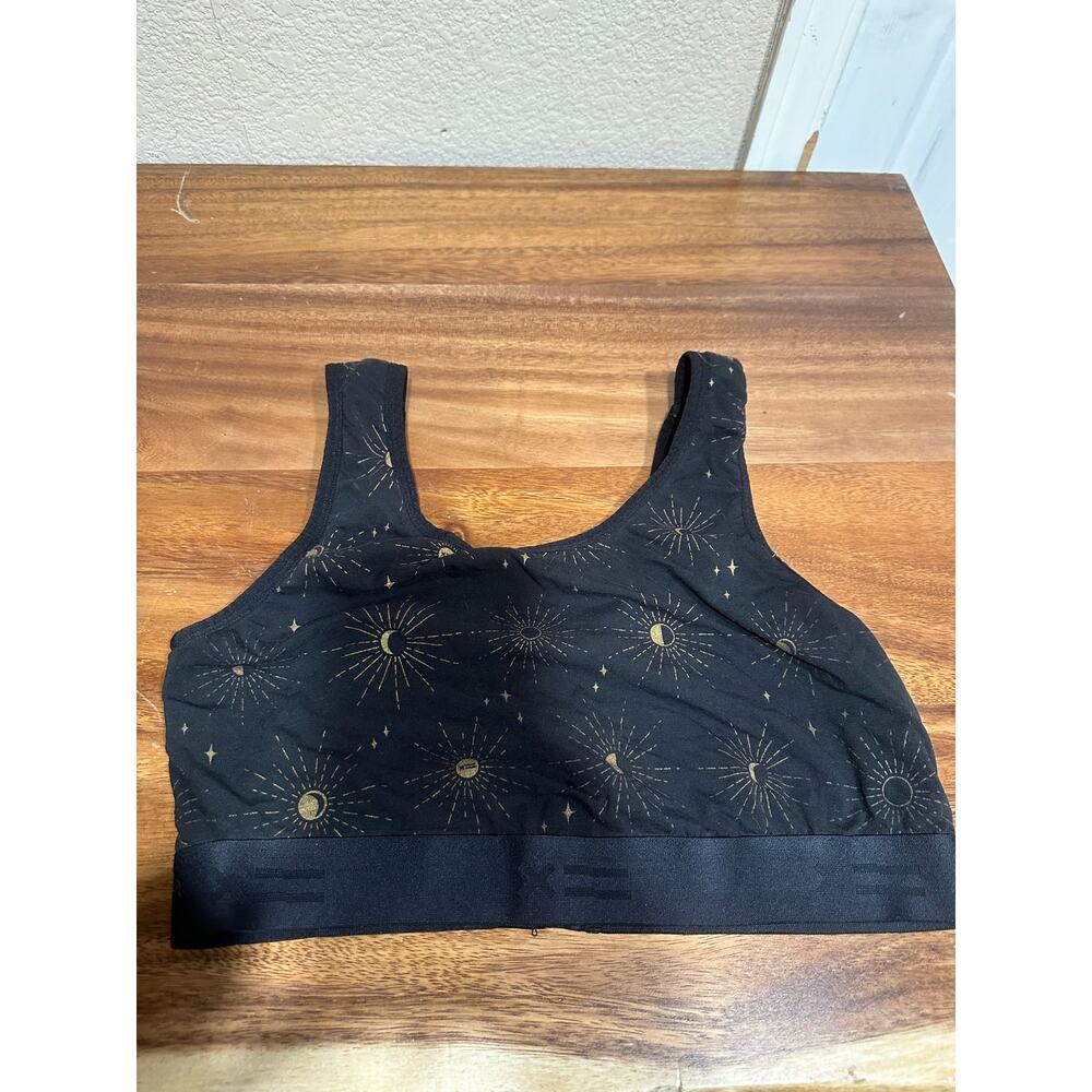 TomboyX Black and Gold Moon Phase Sports Bra SZ XL